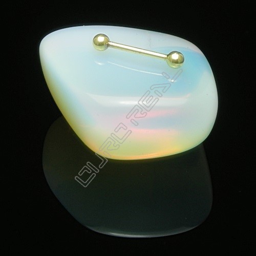 Piercing Microbell Reto Esfera Folheado a Ouro Amarelo Palha 18k